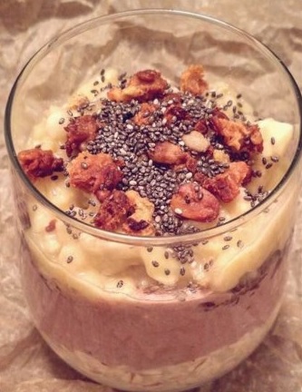 how my overnight oats with coffee looks like in the morning