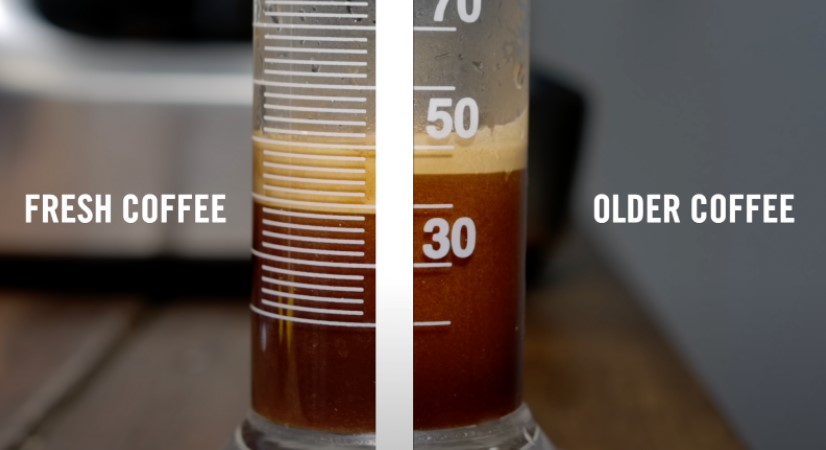 this image shows the difference between fresh and old coffee made from coffee grounds