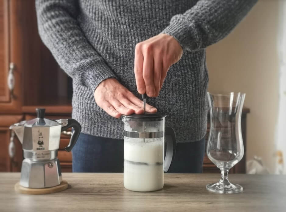 How to froth milk using a french press
